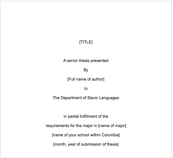 title page template